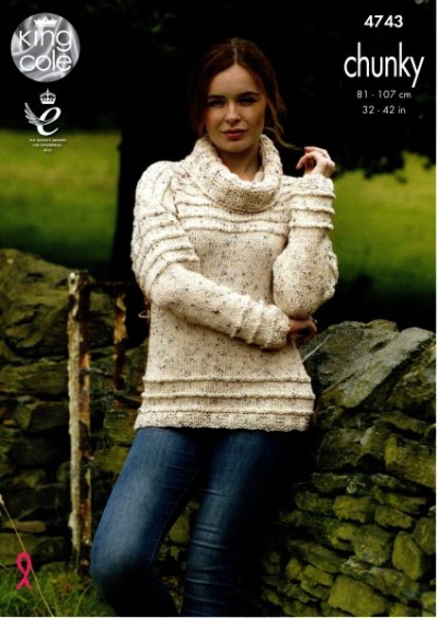 Knitting Pattern - King Cole 4743 - Chunky - Ladies Cardigan & Sweater